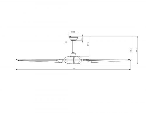 Ventilatore da soffitto VOGUE LED nero 190 cm