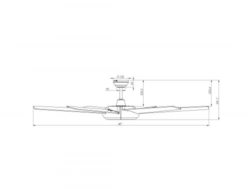 Ceiling fan EMPIRE white 150 cm