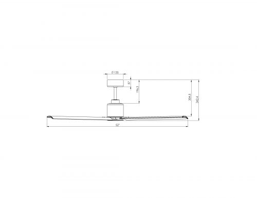 Outdoor Energiespar Deckenventilator GARDEN WI-FI alu 130 cm