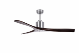 Ventilatore da soffitto NEW SLICE CROMO/NOCE pale di legno 140 cm