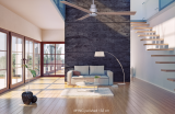 Ventilatore da soffitto MYNG cromo pale di legno 130 cm Ventilatore da soffitto MYNG cromo pale di legno 130 cm