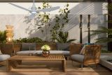 Outdoor DC Ventilador de techo TAMAO alu con LED 150 cm