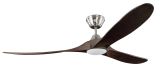 Ventilateur de plafond KOA nichel satiné noyer avec LED 152 cm