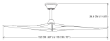 Ventilatore da soffitto KOA nero raw 178 cm